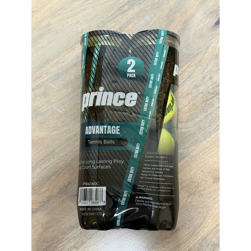 Prince Advantage 2 Pack Tennis Balls (8 Balls) Brand New, Never Opened